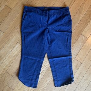 Cropped pant with blue pattern